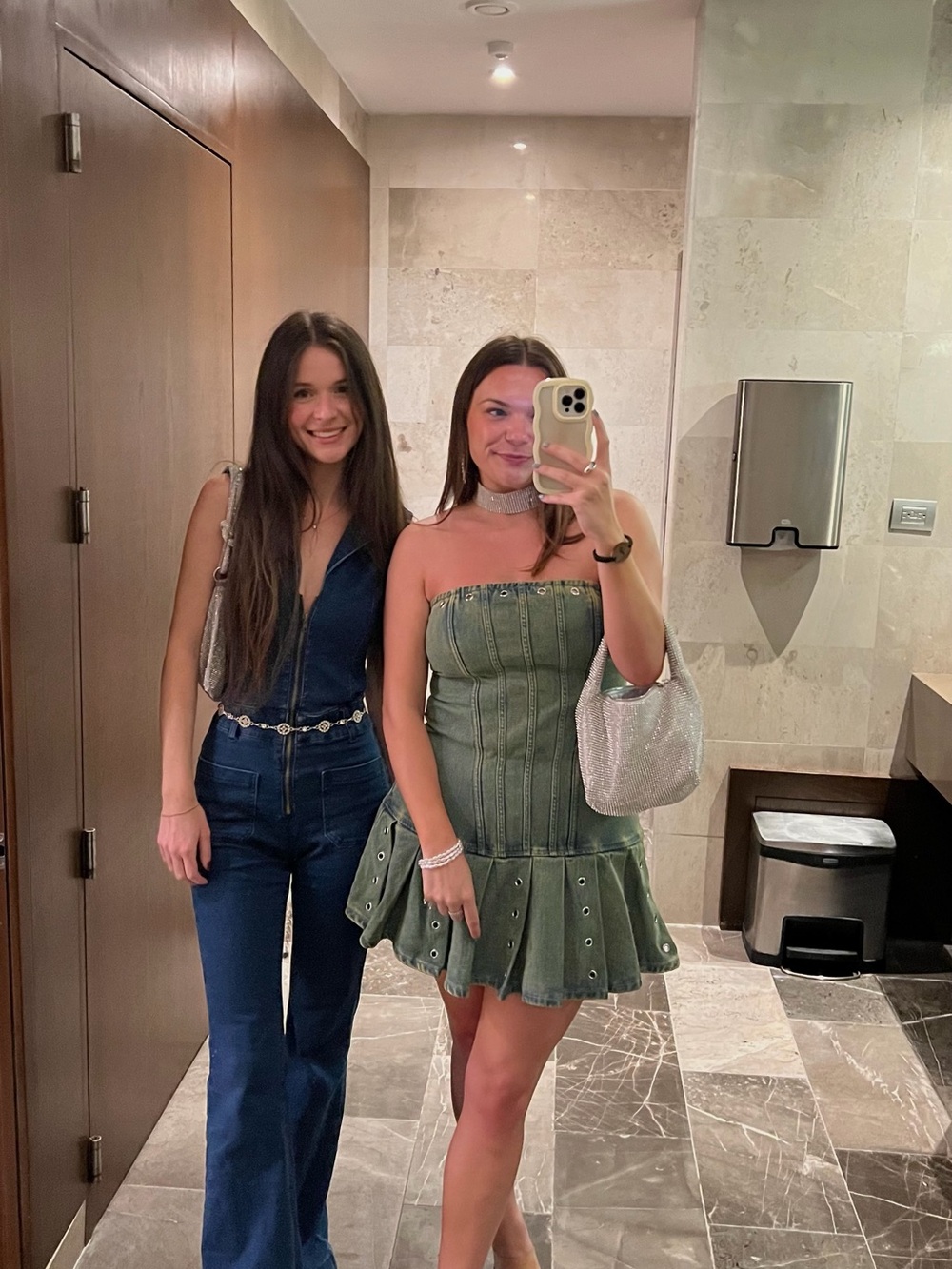PrettyLittleThing Denim Pleated Mini Skirt